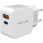 Nevox USB PD Type C  caricabatterie QC3.0 30 watt bianco