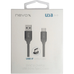 Nevox Cavo Nevox Type C USB a USB 3.0 nylon intrecciato 1M - grigio argento