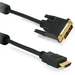 Cavo di collegamento Helos HDMI St./DVI-D 181 St. FULL HD con ferrite 10 m nero