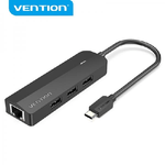 Vention TGOBB hub di interfaccia USB tipo-C 480 Mbit/s Nero