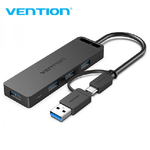 Vention CHTBB hub di interfaccia USB 3.2 Gen 1 (3.1 Gen 1) Type-A  Type-C 5000 Mbit/s Nero