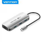 Docking station Vention 5 in 1 da USB-C a HDMI/3xUSB3.0/PD - 015 m - Alluminio grigio