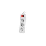 Lanberg PS1-03E-0300-W prolunghe e multiple 3 m 3 presa(e) AC Interno Bianco