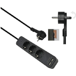 Ciabatta Helos ADVANCED 5 vie caricatore USB nero 15 m con interruttore