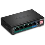 Trendnet TPE-TG51G switch di rete Gigabit Ethernet 10/100/1000 Supporto Power over Ethernet PoE Nero (5-PORT GIGABIT POE