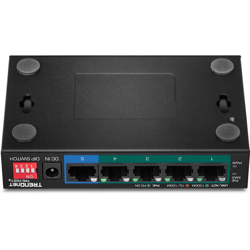 Trendnet-TPE-TG51G-switch-di-rete-Gigabit-Ethernet-10-100-1000-Supporto-Power-over-Ethernet-PoE-Nero--5-PORT-GIGABIT-POE