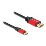 DeLOCK Cavo USB Type-C per DisplayPort (DP Alt Mode) 8K 30 Hz con funzione HDR 1 m rosso