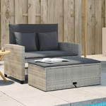 vidaXL Divano da Giardino con Cuscini 2 Posti Grigio Chiaro Polyrattan