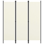 vidaXL Paravento a 3 Pannelli Bianco Crema 150x180 cm