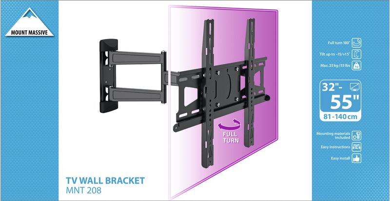 Vogels-MNT-208-Mount-Massive--LED-LCD-Wandhalter--32-55---TV-Wandhalterung--NeigbarSchwenkbar-mit-zwei-Gelenken