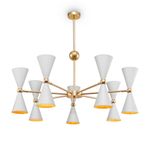 Maytoni Lampadario Contemporaneo Vesper In Metallo Bianco E Oro 14 Luci