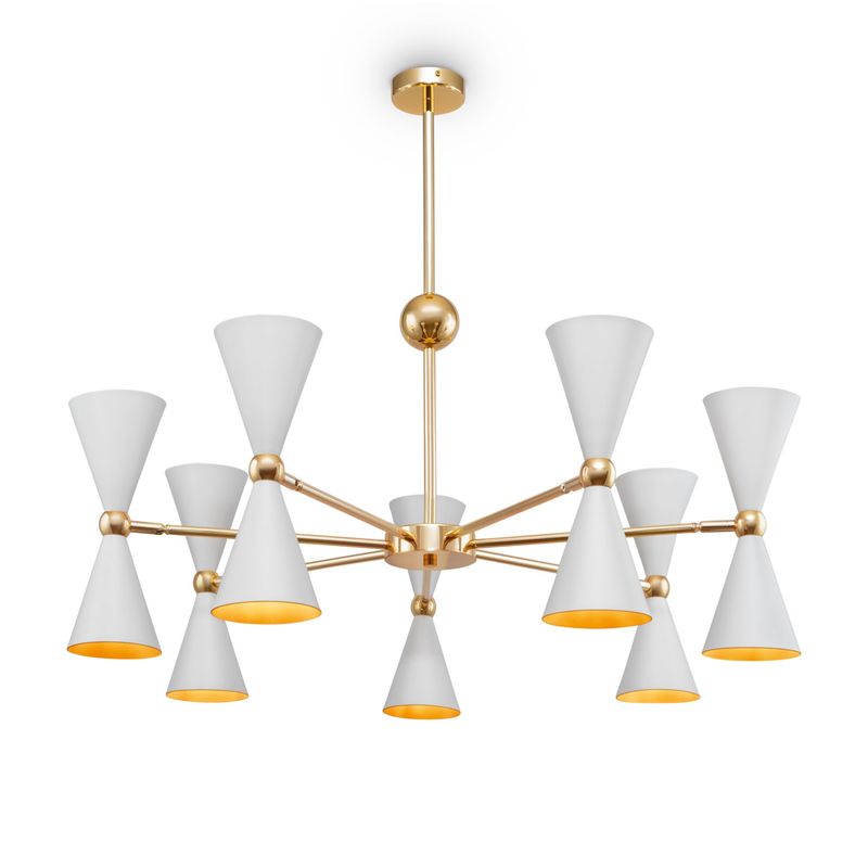 Lampadario-Contemporaneo-Vesper-In-Metallo-Bianco-E-Oro-14-Luci