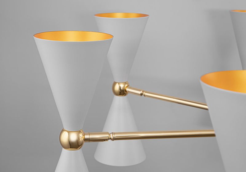 Lampadario-Contemporaneo-Vesper-In-Metallo-Bianco-E-Oro-14-Luci