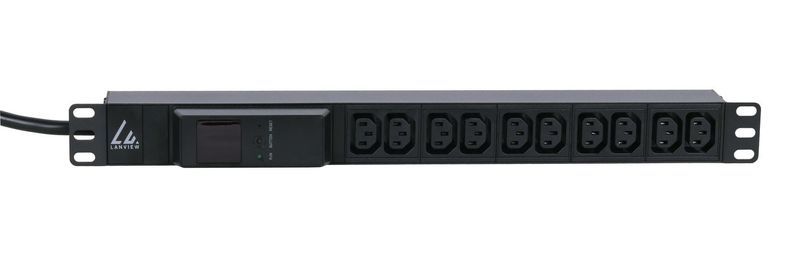 Lanview-LVR261877-unit--di-distribuzione-dell-energia-PDU-10-presae-AC-1U-Nero--19--rack-mount-power-strip---1U-16A-with