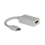 ROLINE-Mini-DisplayPort-HDMI-Adapter-v1.2-MiniDP-M---HDMI-F-Bianco--ROLINE-Cableadapter-MiniDP-HDMI.-M-F.-v1.2.-15cm-