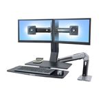 Ergotron WorkFit -A, Dual supporto da tavolo per Tv a schermo piatto 55,9 cm (22") Scrivania Nero