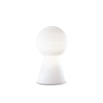 Ideal Lux Lampada Da Tavolo O Da Terra Moderna Birillo Vetro Bianco 1 Luce E27 D22Cm