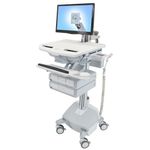 Ergotron StyleView Alluminio, Grigio, Bianco Pannello piatto Carrello multimediale