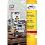 Avery Zweckform Avery L4717-20 etichetta autoadesiva Rettangolo con angoli arrotondati Permanente Bianco 40 pz