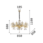 Lampadario-Classico-Negresco-Metallo-Cristallo-Oro-10-Luci-E14