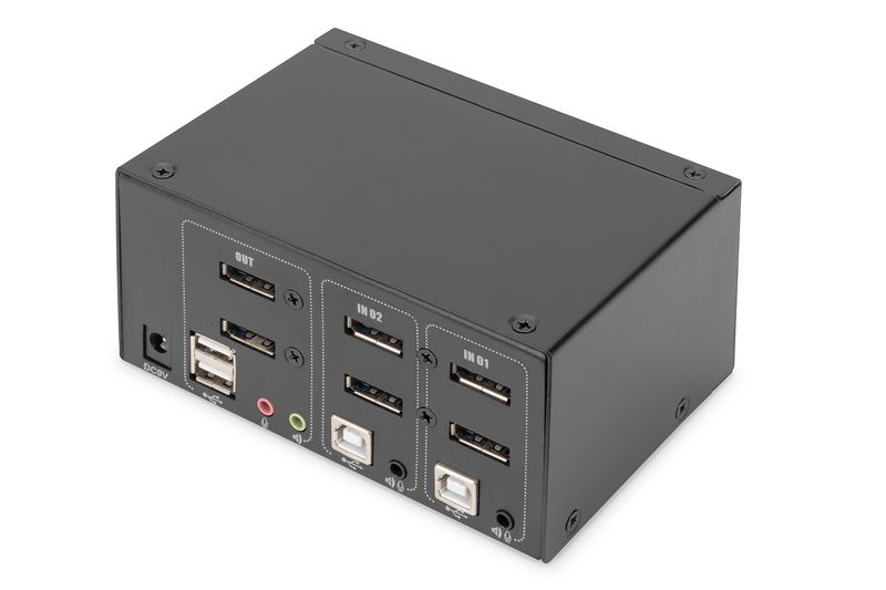 DIGITUS-Switch-KVM-2-porte-Dual-Display-4K-DisplayPort