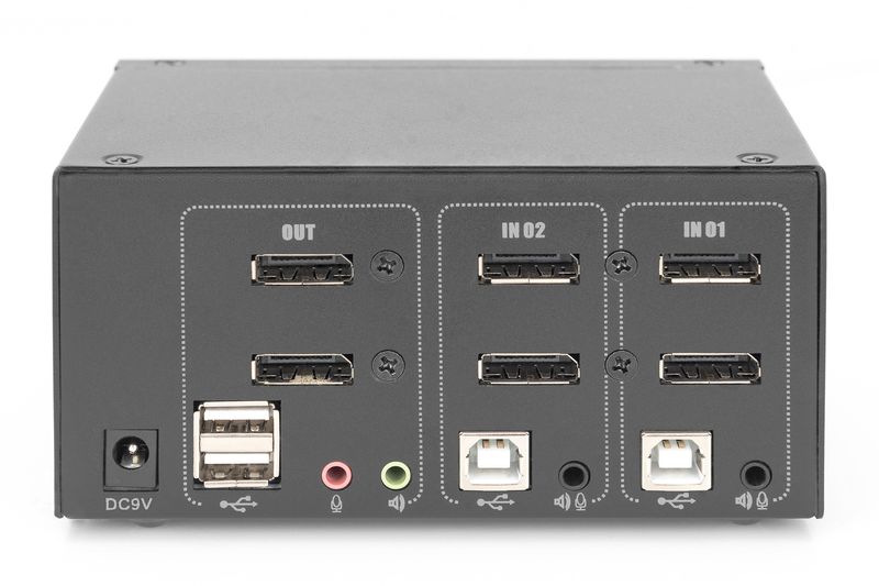 DIGITUS-Switch-KVM-2-porte-Dual-Display-4K-DisplayPort