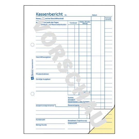 AVERY-Zweckform-modulo-libro-rapporto-di-cassa-317-DIN-A5-2x-50-pagine