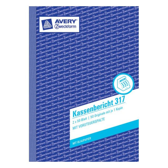 AVERY-Zweckform-modulo-libro-rapporto-di-cassa-317-DIN-A5-2x-50-pagine