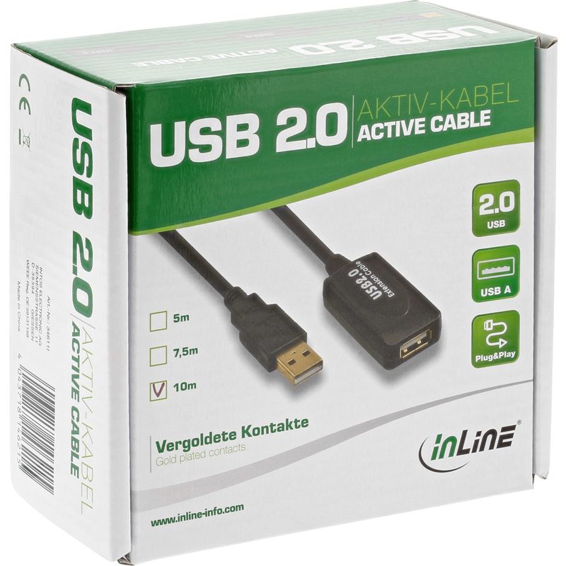 Microconnect-USBAAF20A-cavo-USB-20-m-USB-2.0-USB-A-Nero--Active-USB-2.0-ext.-cable-20m---Integrated-booster-for-a---loss