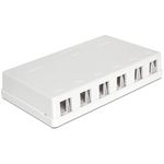 Delock 6 Keystone Ports mit 192x149mm  Kabelfhrung 180  Integriertes Beschriftungsfeld  Farbe wei  Mae (LxBxH) ca