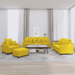 Set di Divani 4 pz con Cuscini giallo in Velluto