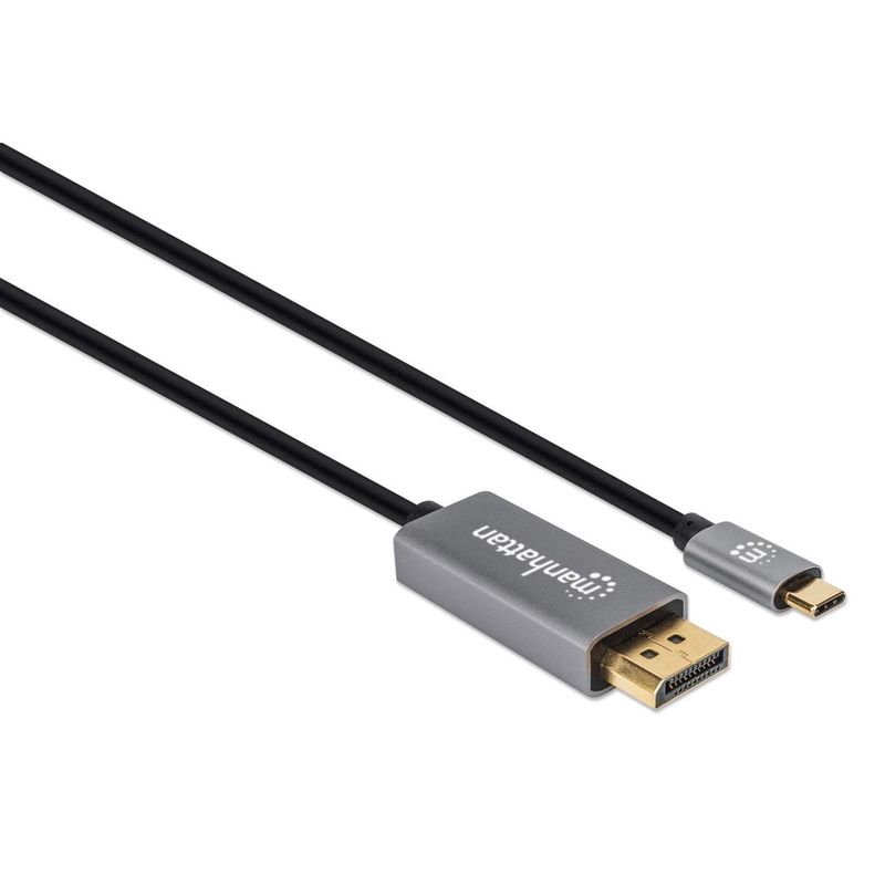 Manhattan-354844-cavo-e-adattatore-video-2-m-USB-tipo-C-DisplayPort-Nero-Argento--USB-C-to-DisplayPort-1.4-Cable-8K60Hz-