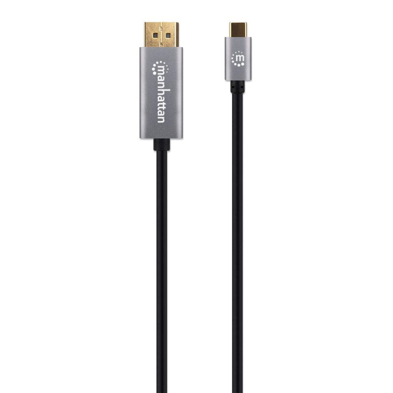 Manhattan-354844-cavo-e-adattatore-video-2-m-USB-tipo-C-DisplayPort-Nero-Argento--USB-C-to-DisplayPort-1.4-Cable-8K60Hz-