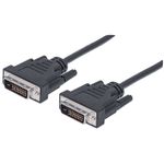 Manhattan 371803 cavo DVI 3 m DVI-D Beige (DVI-D CABLE 3M DUAL LINK- - MALE/MALE BLACK POLYBAG)