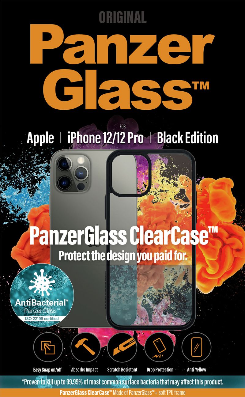 PanzerGlass-0252-custodia-per-cellulare-155-cm-6.1-Cover-Nero--CLEARCASE-WITH-BLACKFRAME-FOR---APPLE-IPHONE-12-12-PRO-