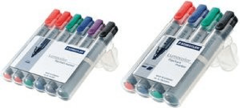 Staedtler-356-WP6-evidenziatore-6-pz-Nero-Blu-Verde-Arancione-Rosso-Viola--Staedtler-Lumocolor-Flipchart-Marker-Bullet-T