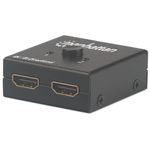 Manhattan 207850 conmutador de vdeo HDMI (HDMI Switch 2-Port 4K30Hz Bi-Directional Black Displays output from x1 HDMI so