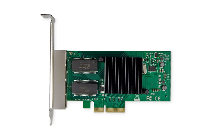 DIGITUS-Scheda-di-rete-Gigabit-Ethernet-a-4-porte-RJ45-PCI-Express-Intel-I350