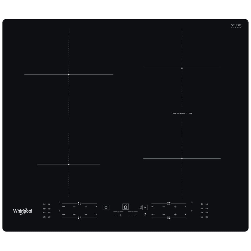 Whirlpool WB B8360 NE Piano Cottura ad Induzione 4 Zone 59 cm Nero