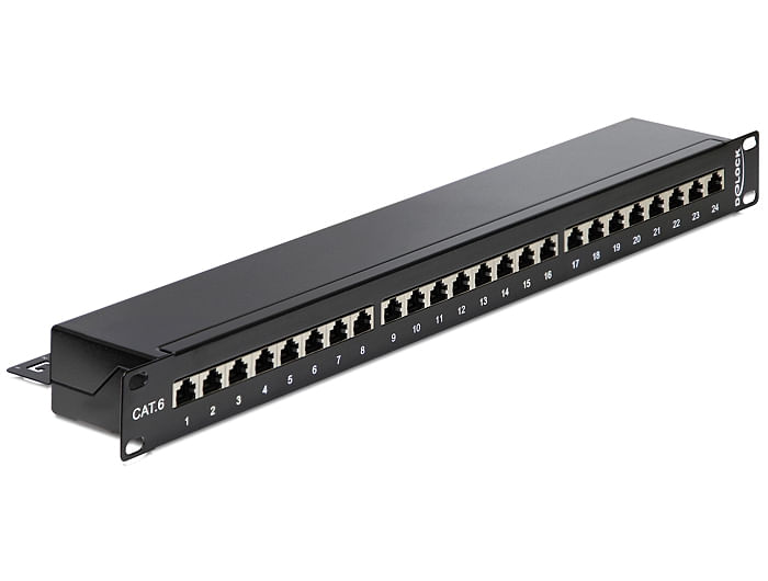 Delock-Patch-panel-da-19--24-porte-Cat6-nero