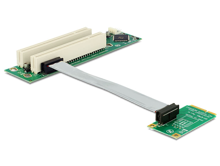 Delock-Riser-Card-Mini-PCI-Express--2-x-PCI-con-cavo-flessibile-da-13-cm-diretto-a-sinistra