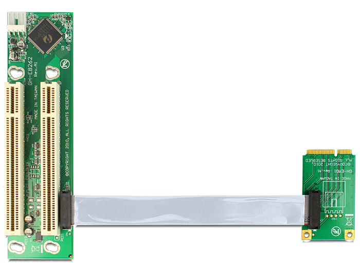 Delock-Riser-Card-Mini-PCI-Express--2-x-PCI-con-cavo-flessibile-da-13-cm-diretto-a-sinistra