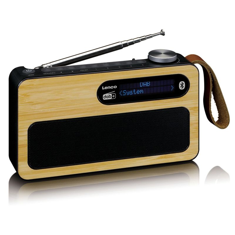 Radio-FM-portatile-DAB-Lenco-PDR-040-Bamboo-con-BT-nera