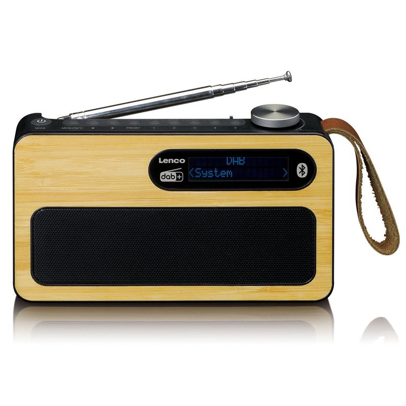 Radio-FM-portatile-DAB-Lenco-PDR-040-Bamboo-con-BT-nera