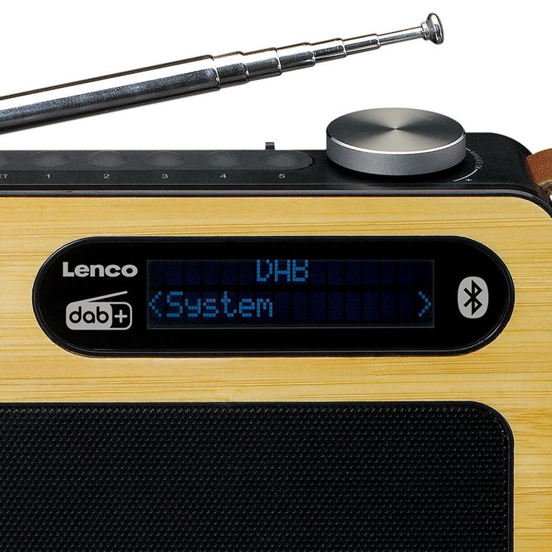 Radio-FM-portatile-DAB-Lenco-PDR-040-Bamboo-con-BT-nera