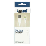 Iggual IGG316955 cavo Lightning 1 m Bianco