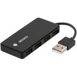 Deltaco UH-480 hub di interfaccia USB 2.0 480 Mbit/s Nero (DELTACO UH-480)