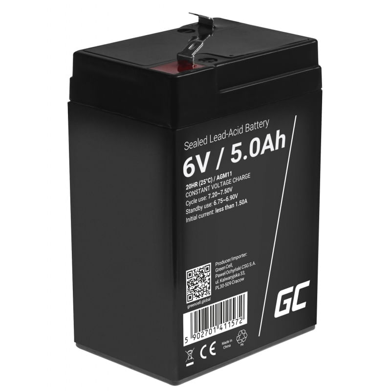 Green-Cell-AGM11-batteria-UPS-Acido-piombo-VRLA-6-V-5-Ah--Green-Cell-AGM-VRLA-6V-5Ah-maintenance-free-battery-for-alarm-