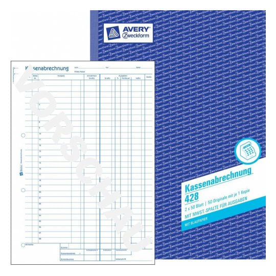 AVERY-Zweckform-modulo-libro-estratto-conto-428-DIN-A4-2x-50-pagine