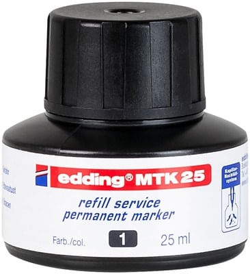 Edding-MTK-25-ricarica-per-evidenziatori-Nero-25-ml-1-pz--edding-MTK-25-Bottled-Refill-Ink-for-Permanent-Markers-25ml-Bl